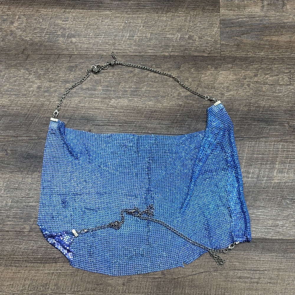 Blue Sequin Chain Top - Picture 2 of 2